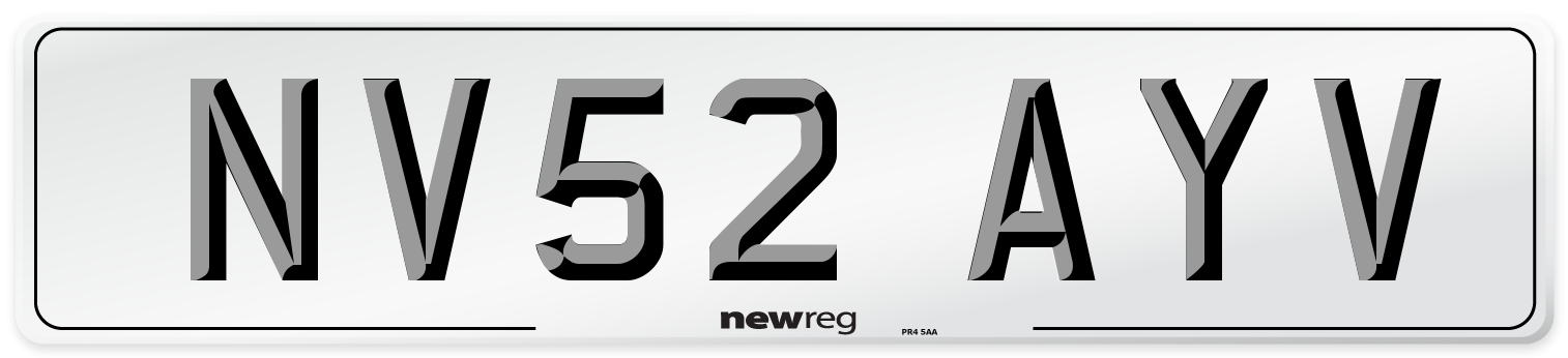 NV52 AYV Number Plate from New Reg